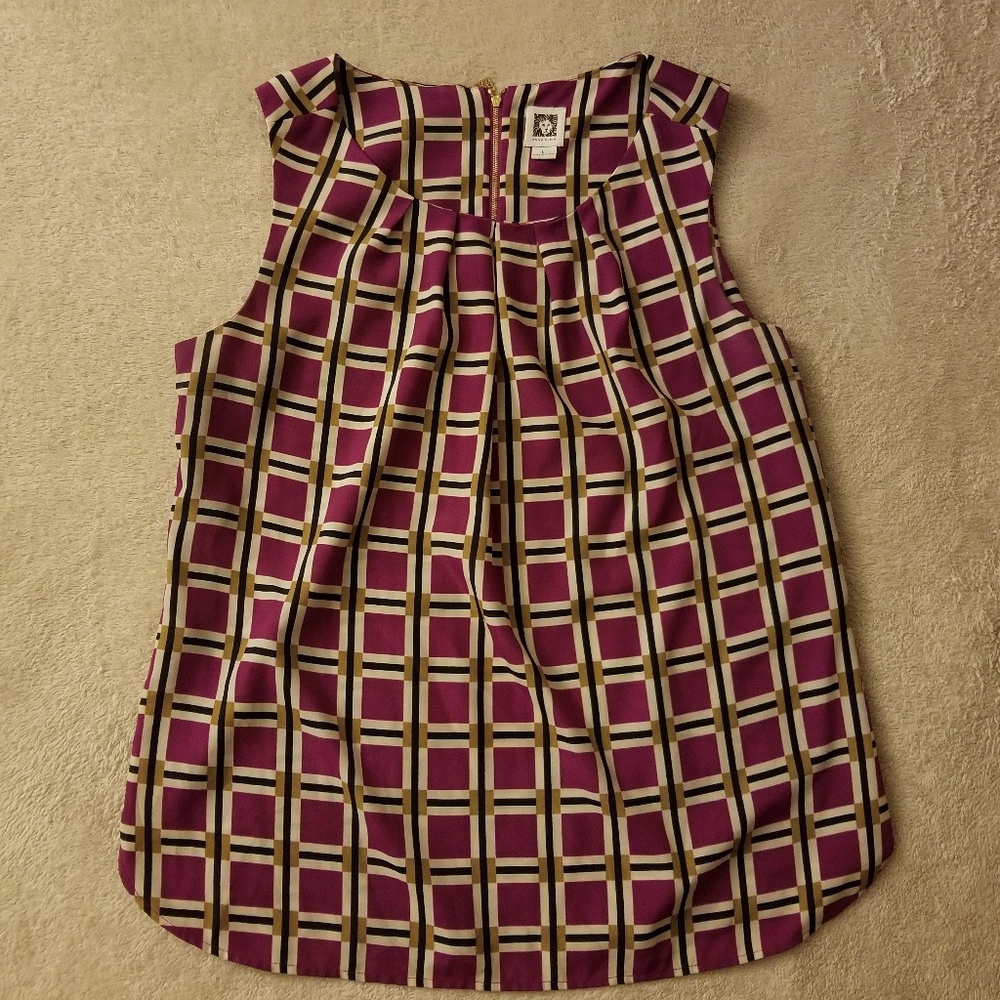 🍒 Anne Klein Checkered Blouse